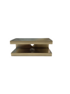 Square Glass Clamp Bracket 10mm - Brushed Brass
