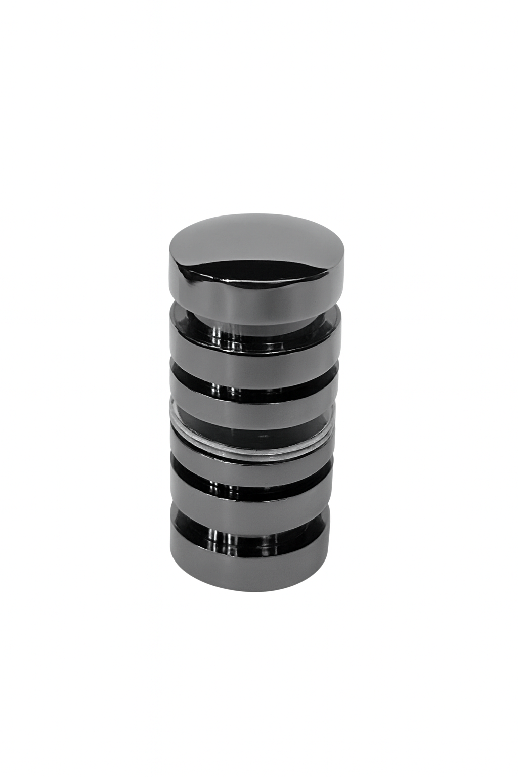 Mini Double Ring Pull Knob - 32mmDia - Mirror Gunmetal (Black Chrome)
