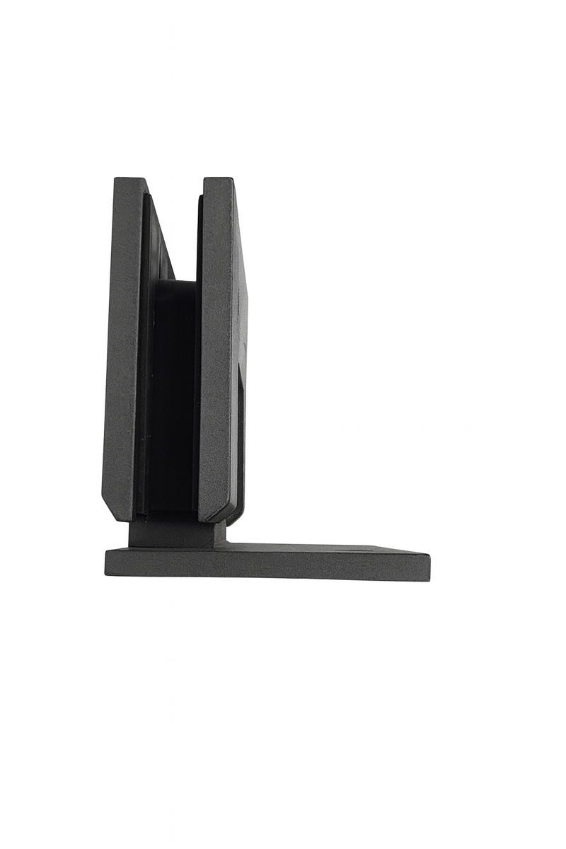 Shower Hinge, Wall To Glass 90deg (50mm Offset Backplate) - Powdercoated Gunmetal