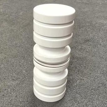 Double Ring Pull Knob - 38mmDia - Powdercoated White