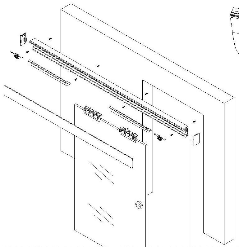 Apex Sliding Door Kit with Soft Close, 2000mm