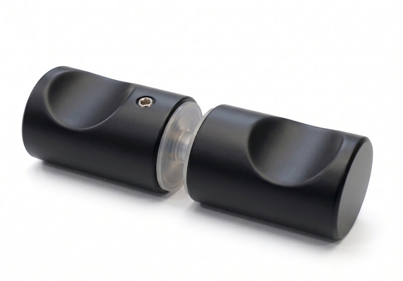 Shower Pull Round Barrel Knob 25mm Dia - Black