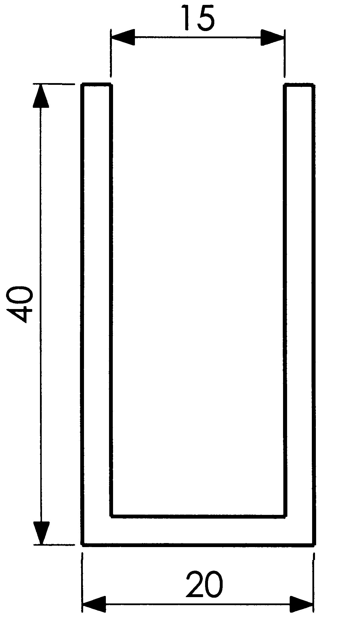 U-Channel CS40, 40x20mm - 2.5m - Bright Silver