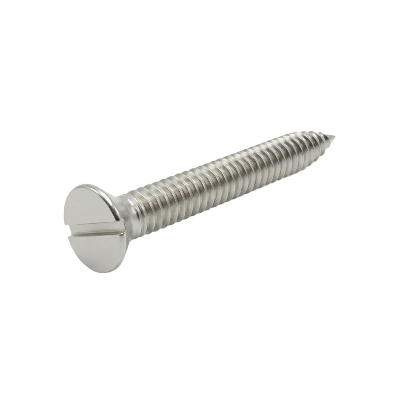 CSK Self Tap Screw, Slotted (304SS) - 14G