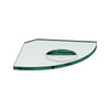 Round Front Glass Shelf with Soap Dish 250x250xmm