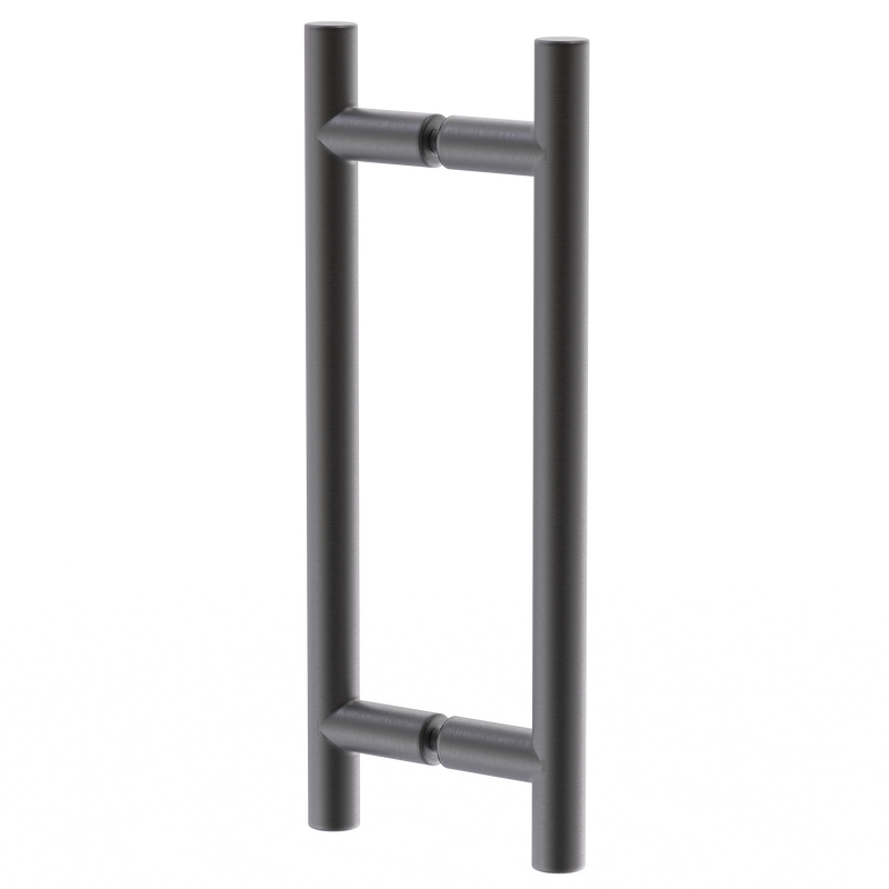 Round H Handle - 250mm Centres - Powdercoated Gunmetal