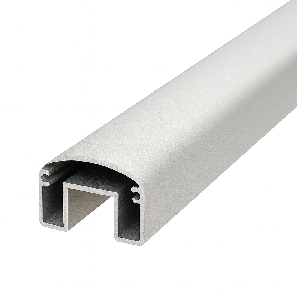 Aluminium 35 x 50mm Handrail HRC3-SP Silver Pearl Powdercoat