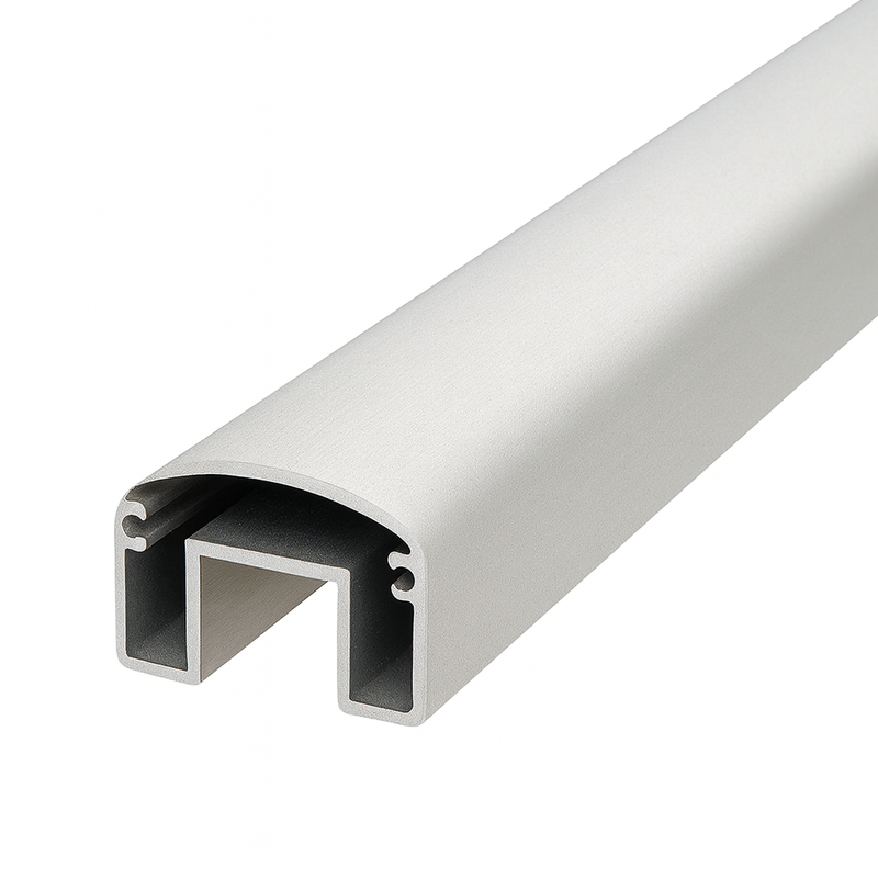 Aluminium 35 x 50mm Handrail HRC3-SP Silver Pearl Powdercoat