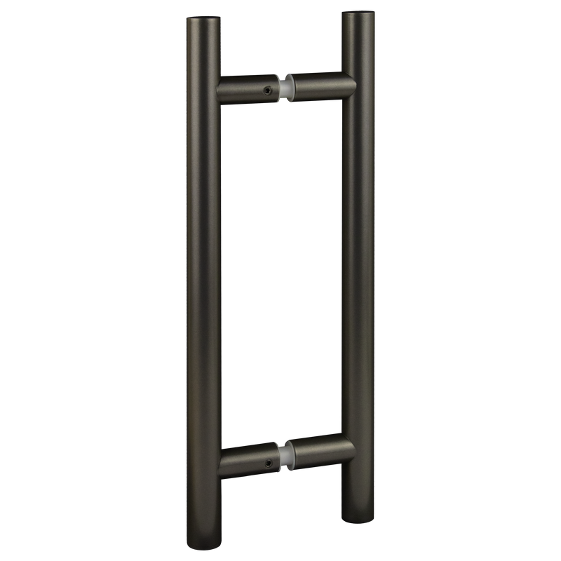 Round H Handle - 250mm Centres - Powdercoated Gunmetal