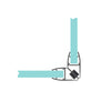 Magnetic door Seal (set of 2 pcs) for glass to glass corner at 90* or 180* (2.0m long)