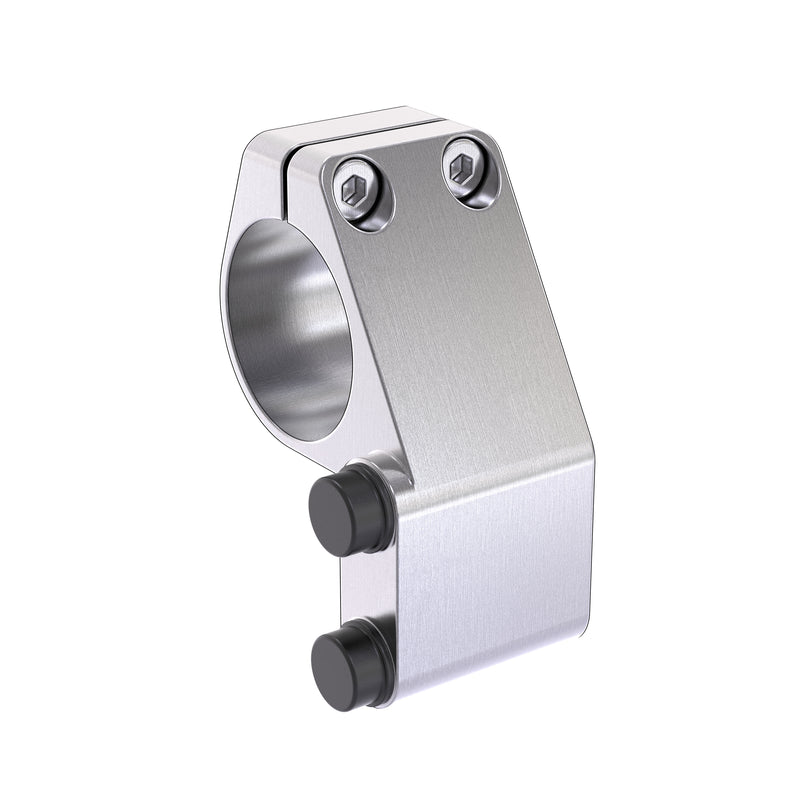 Point Fix Slider Glass Stop Rectangle Flat, Left Hand - Satin
