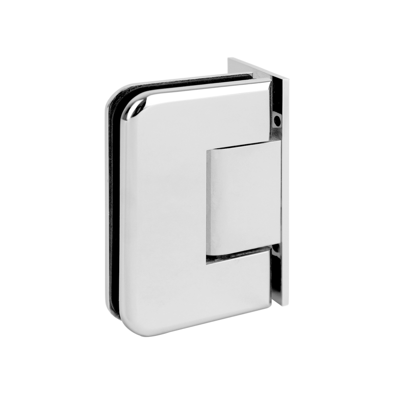 ROUNDED Shower Hinge, Wall To Glass 90deg (38mm Offset Backplate)