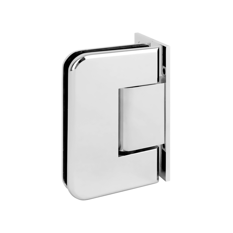 ROUNDED Shower Hinge, Wall To Glass 90deg (50mm Offset Backplate)