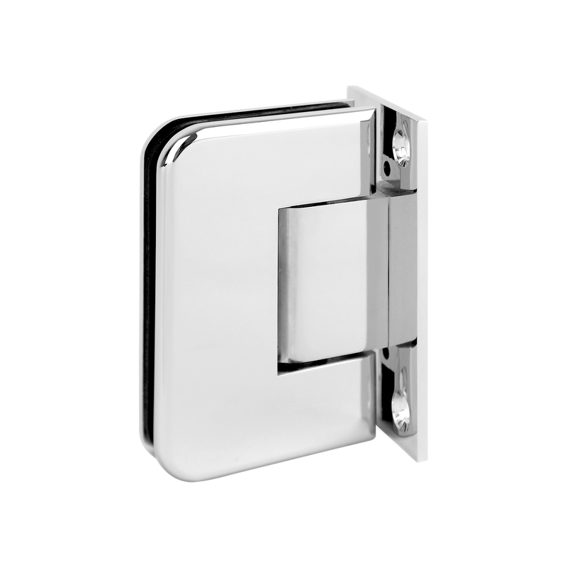 ROUNDED Shower Hinge, Wall To Glass 90deg (Centre Backplate)