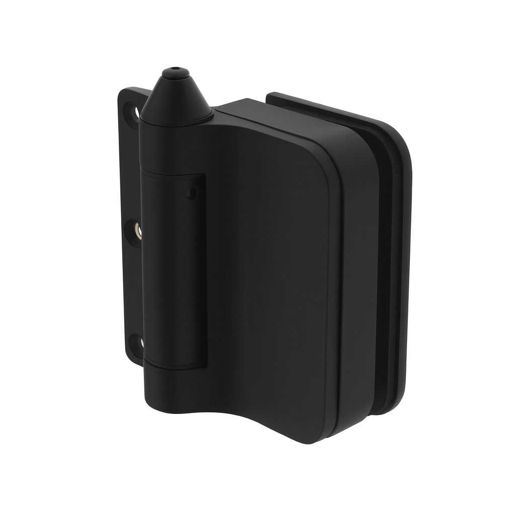 HD Spring Hinge for Pool Gate - To Suit Square Post - Black Powdercoat