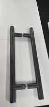 Round H Handle - 250mm Centres - Powdercoated Gunmetal