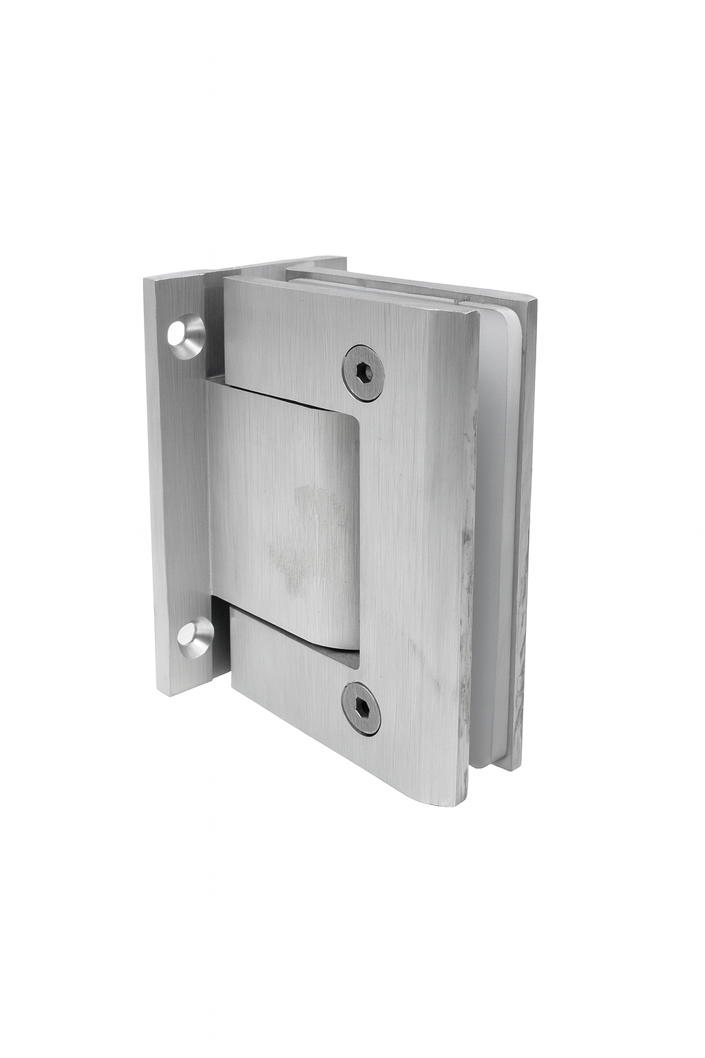 BILOBA Hydraulic Hinge - Wall to Glass - NON Hold Open - Silver Ano