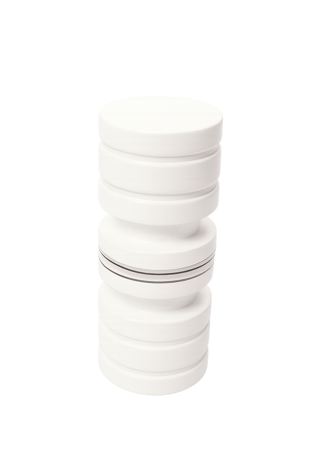Double Ring Pull Knob - 38mmDia - Powdercoated White