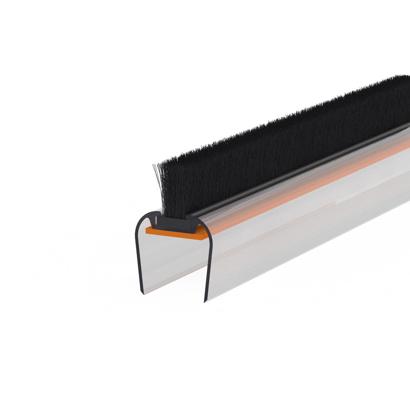 Door Seal, Polycarbonate, Inline 180deg, 10mm Glass