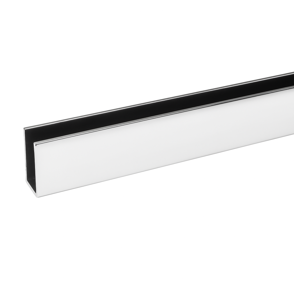 Glazing Channel 15 x 25mm (1.935 mtrs) - Chrome