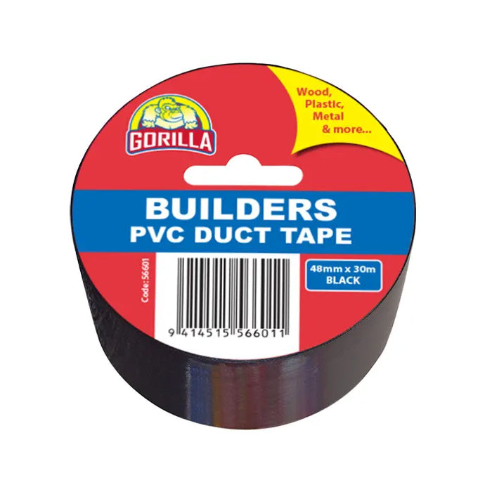 Gorilla PVC Tape Black 48mm x 30M