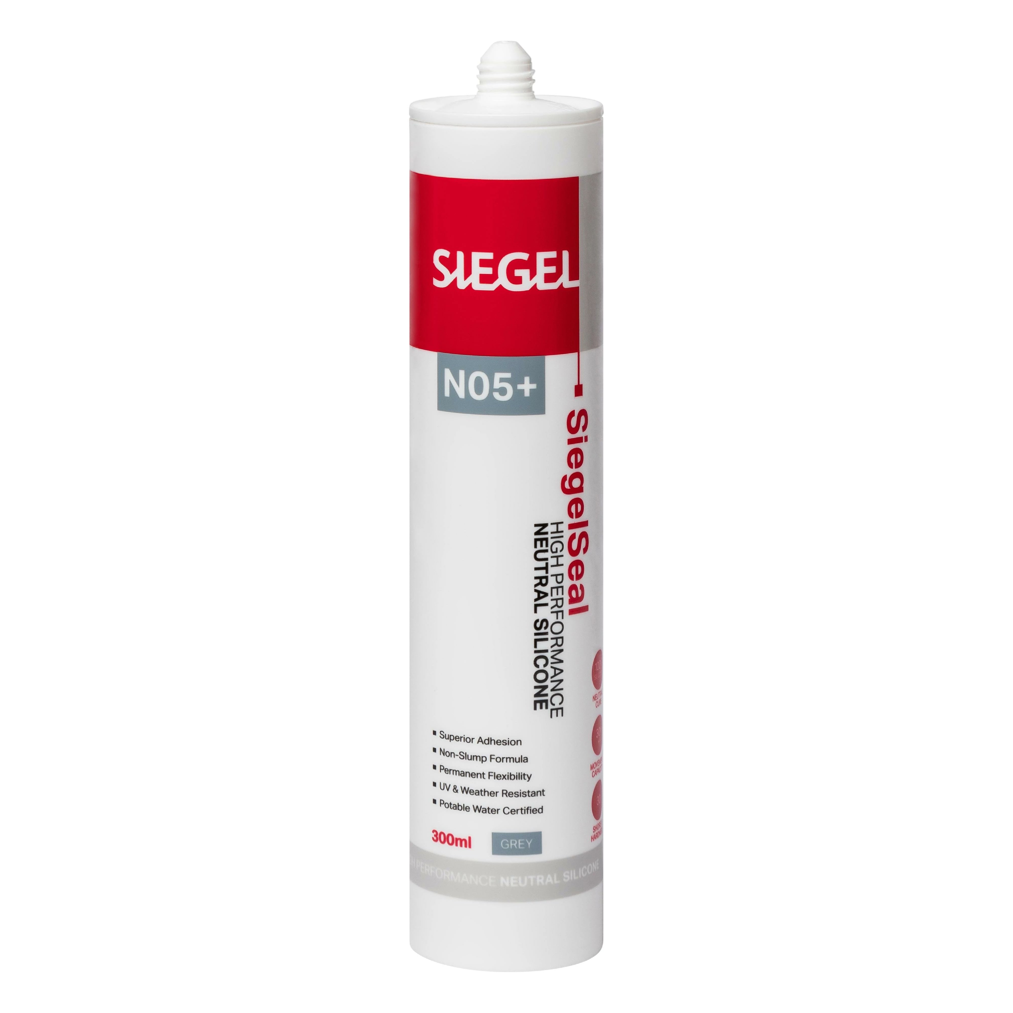 Siegel N05+ Glazing & Cladding Silicone, 300ml - Grey