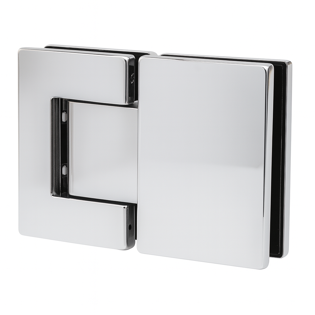 Laguna Hydraulic Hinge - Glass to Glass 180deg - Hold Open - Polished Stainless