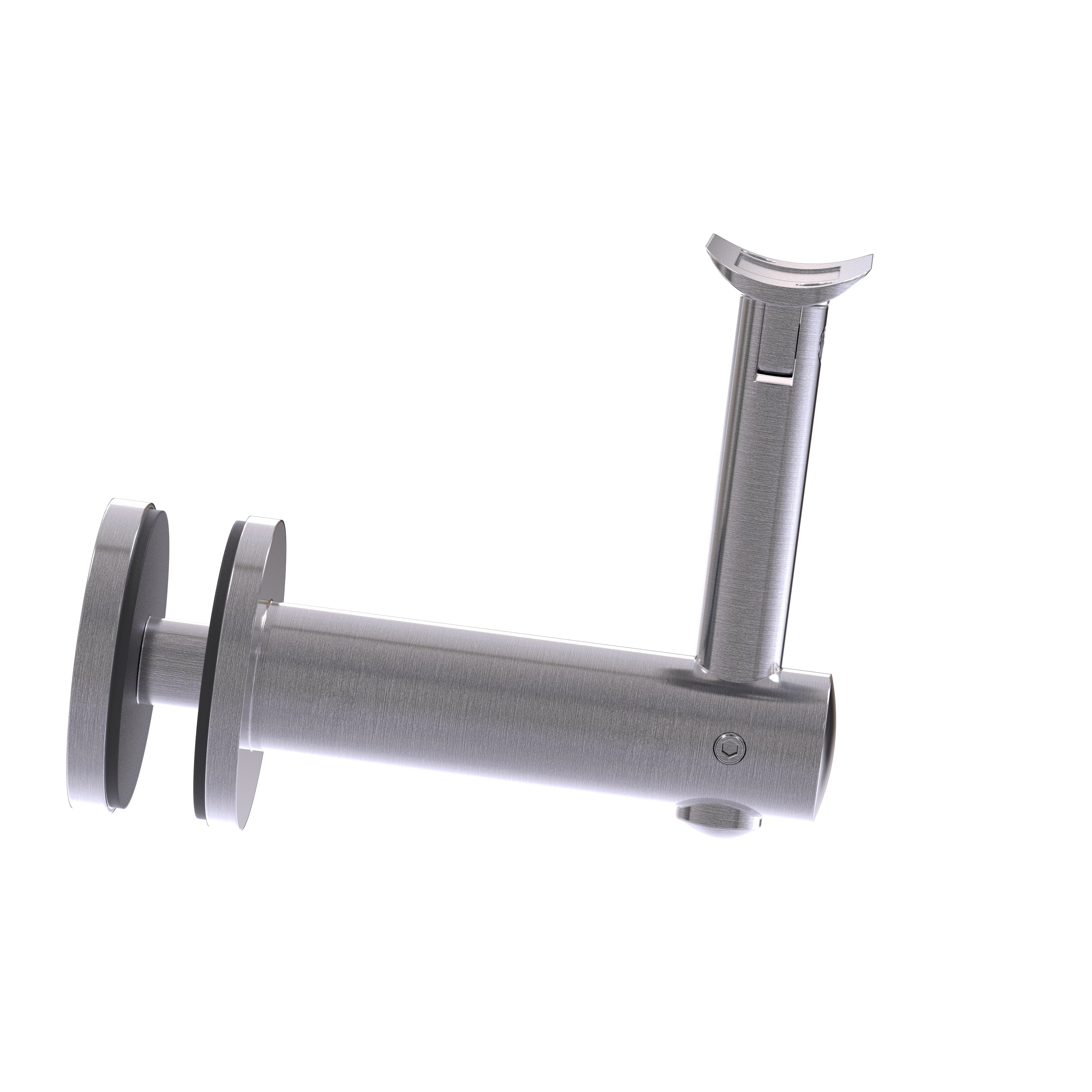 Round Adjustable Handrail Bracket Glass Mounted
