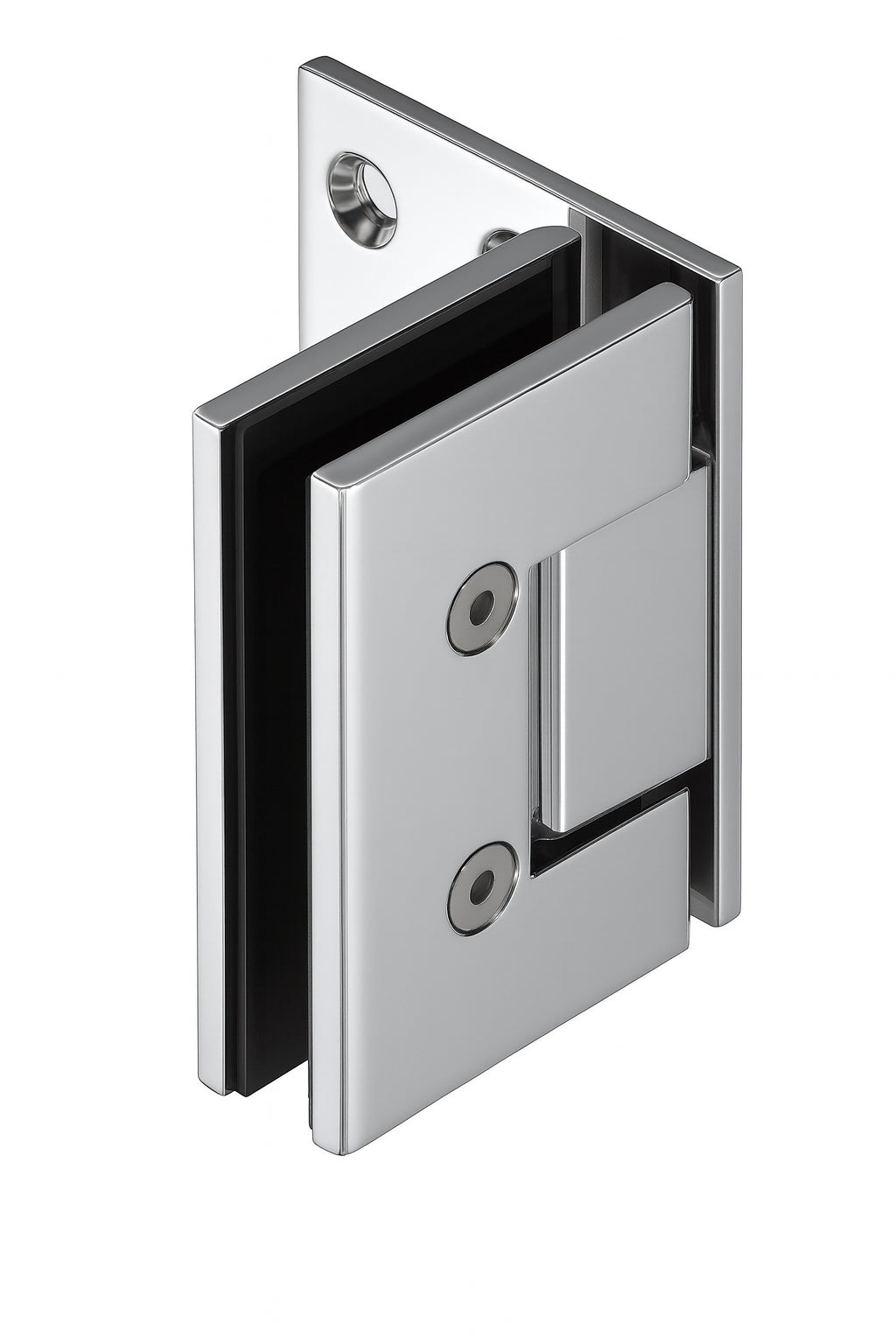 Shower Hinge Wall to Glass 90 Degree Offset BackPlate, 62mm - Chrome