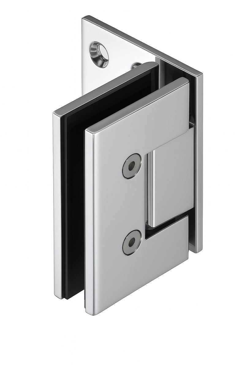 Shower Hinge Wall to Glass 90 Degree Offset BackPlate, 62mm - Chrome