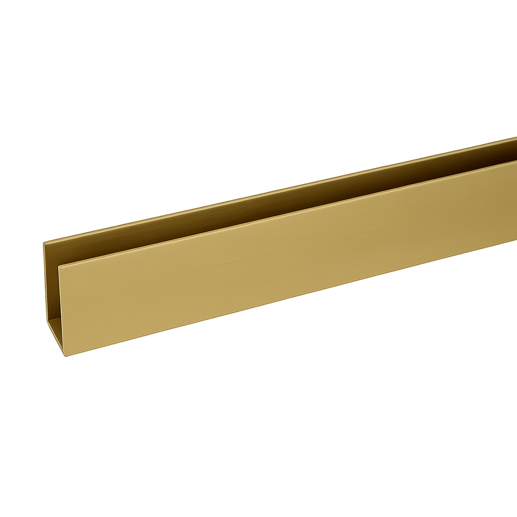 Shower Channel, 15x25mm x 3M - Brushed Brass