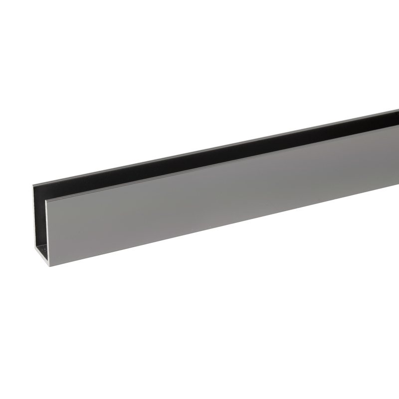 Channel 15x25 3.0m - Black Chrome, Mirror Gun Metal