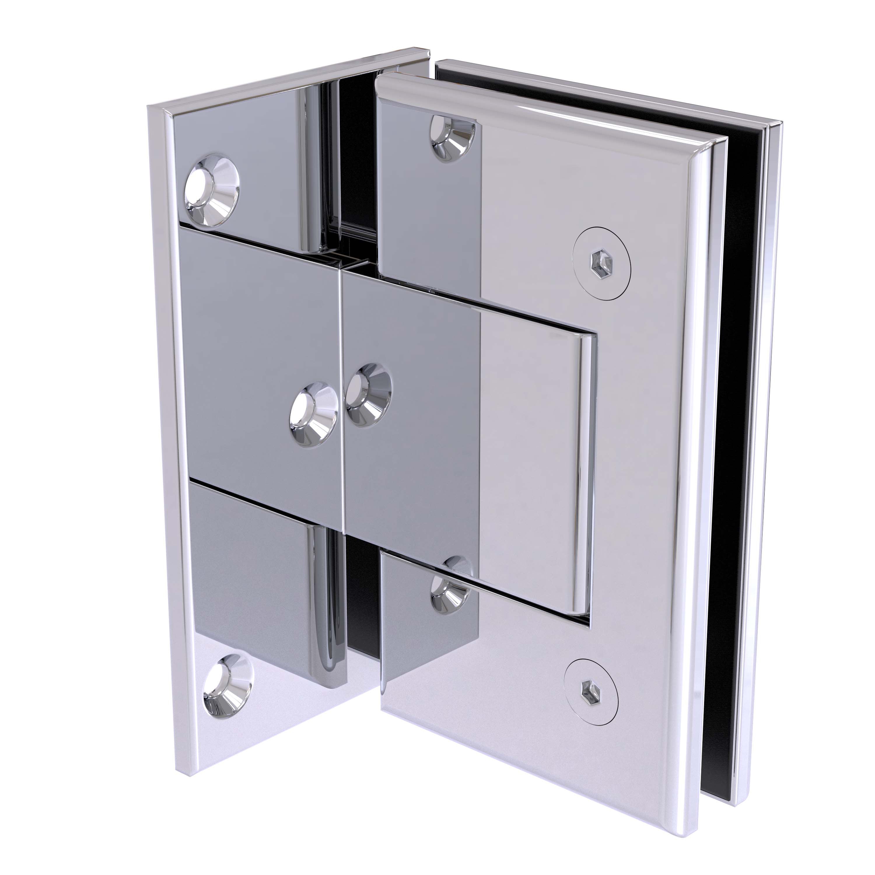 Vienna Hinge, Wall to Glass, Offset L Backplate - Hold Open (Pair)