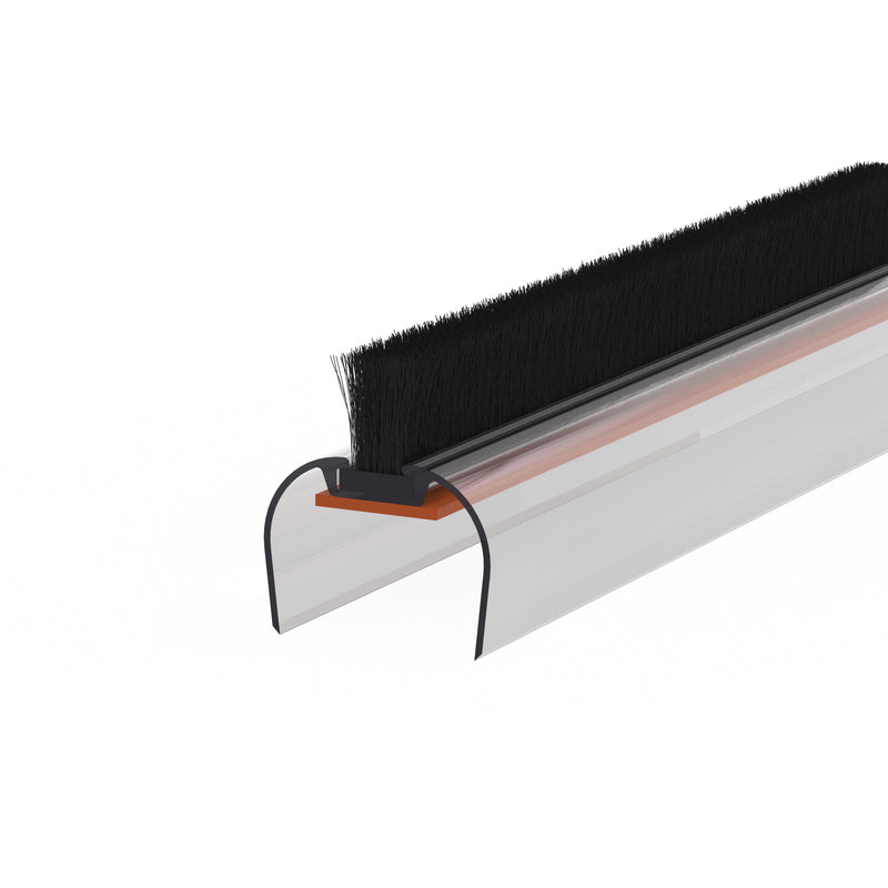 Door Seal, Polycarbonate, Inline 180deg, 15mm Glass