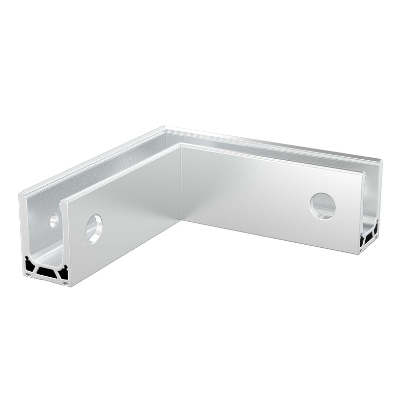 Smart Lock External Corner Block 250x250mm - Natural Anodised